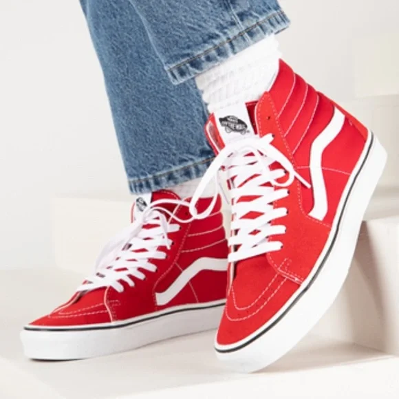 Racing Red Red High Top Vans Classic Vans Shoes Vans Shoes